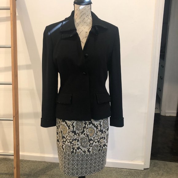 Kasper Jackets & Blazers - Kasper Jacket Black with Black Sequin Detail Size 8